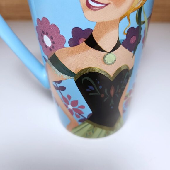 Disney Frozen Anna Latte Mug Tall Cup Princess Snowflake Ceramic Authentic - Picture 7 of 10